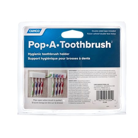 Camco POP-A-TOOTHBRUSH, 4-BRUSH, BLACK 57207